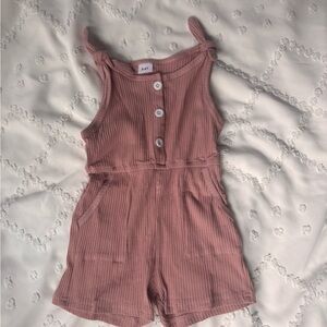 Pink Ribbed Kids Bodysuit